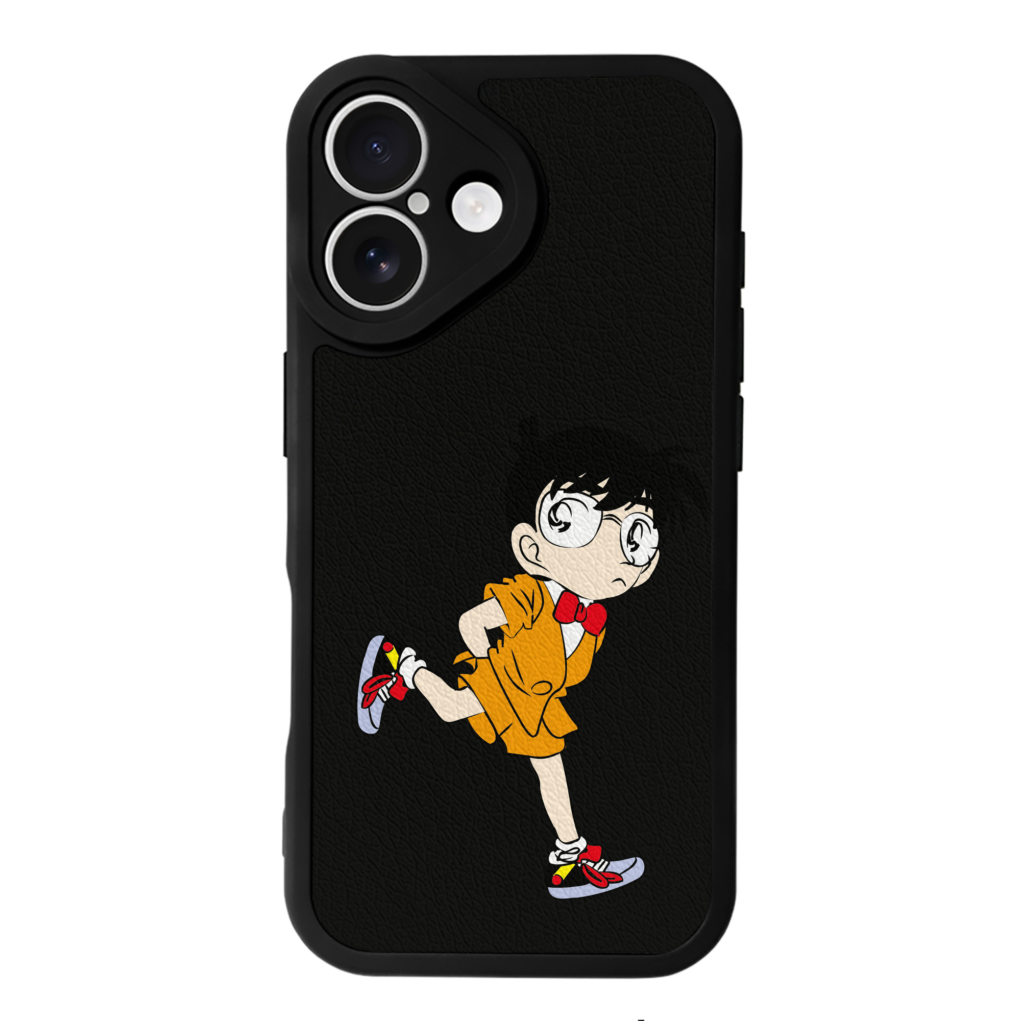 （画像用） 名探偵コナン 江戸川 コナン Detective Conan Conan Edogawa 【iPhone 16シリーズ対応】シリコンスマホケース（レザー調） 材質：シリコン